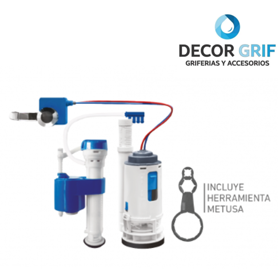 SISTEMA PALANCA DUAL P/INODORO 2 PIEZAS METUSA