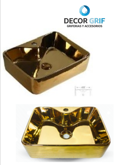 BOWL LOZA (526) MODELO CUADRADO DORADO 48X37X13 - FRATELLI