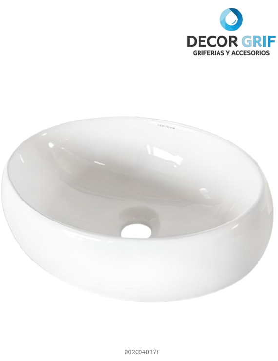 BOWL LOZA (054A) MODELO OVALADO BLANCO (40X30X14.5CM) FRATELLI