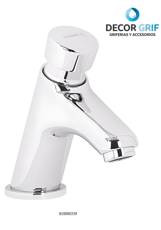LLAVE DE 1/2 LAVATORIO TEMPORIZADA PICO LARGO NEOPLUS TREBOL