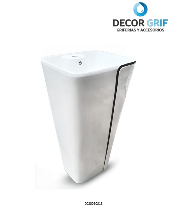 LAVATORIO PEDESTAL MINIMALISTA BLANCO C/NEGRO 8802-BL (44X36.5X86CM) - FRATELLI