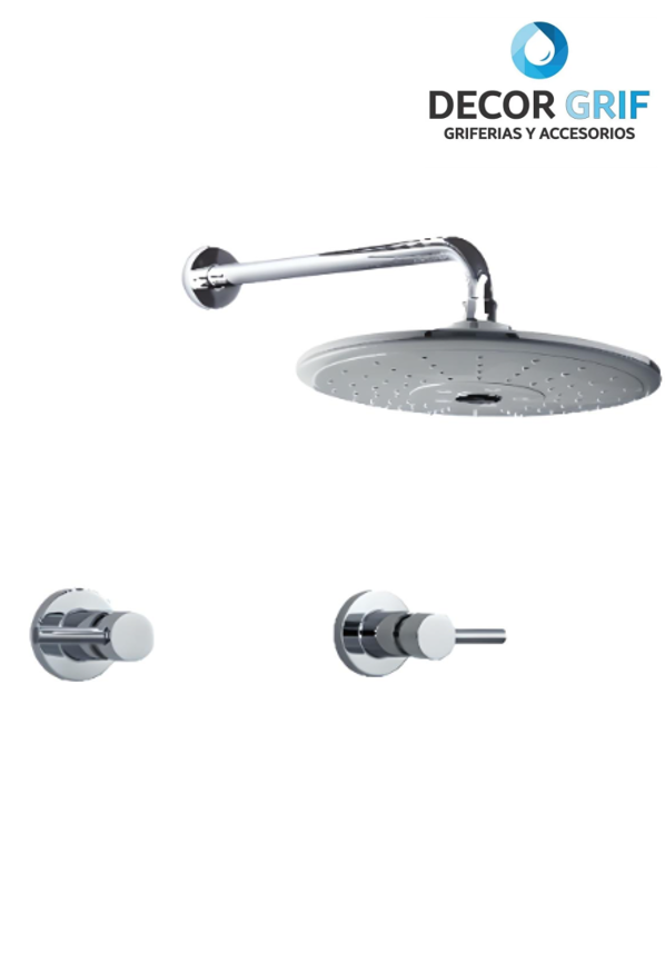 MEZCLADORA 2 LLAVES P/DUCHA MINIMALISTA COLECCION LEVER C/SALIDA ESPAÑOLA 40CM VAINSA