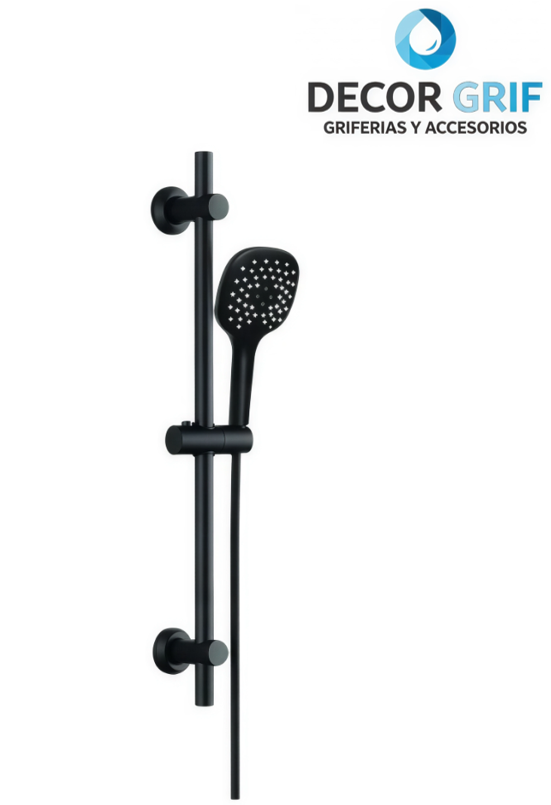 DUCHA TELEFONO BLACK  CON 3 FUNCIONES S516 CON BARRA REGULABLE MANG. REFORZADA 1.80MT FRATELLI