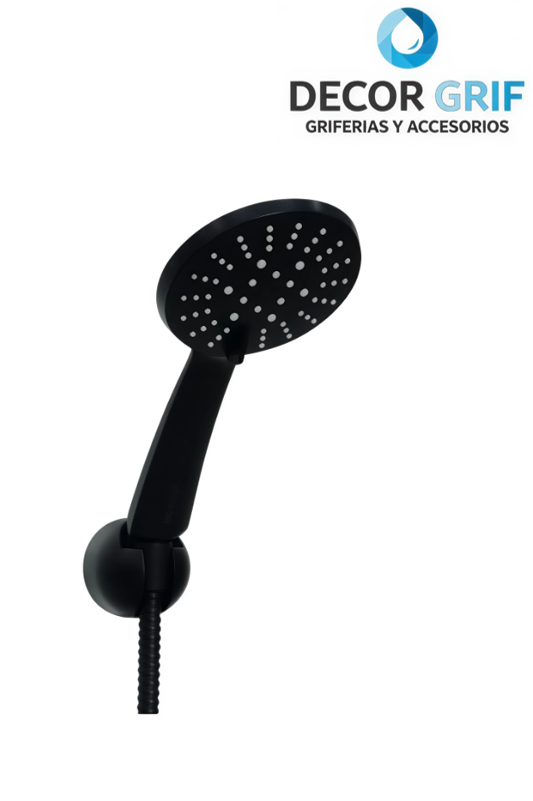 DUCHA TELEFONO BLACK CON 3 FUNCIONES GN9020B C/MANGUERA REFORZADA 1.80MT FRATELLI