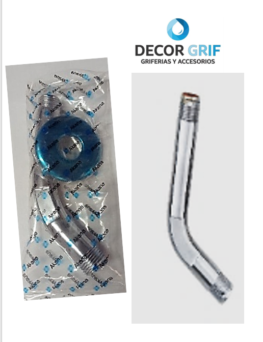 BRAZO DE DUCHA PVC 15CM CON CANOPLA AKANA