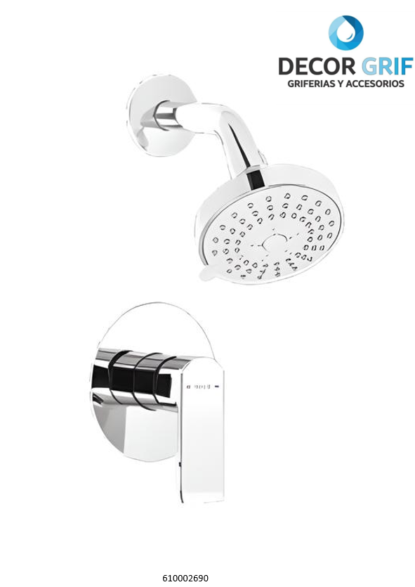 MEZCLADORA DUCHA MONOCOMANDO CROMADO CAMBRIA TREBOL
