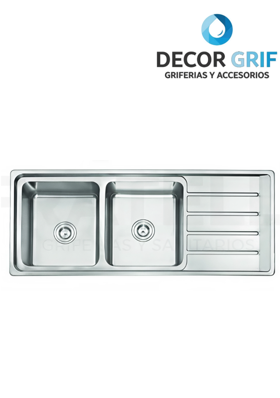 LAVADERO STAINLESS DOBLE POZA FT 120X50CM LP-12050 NUEVO FRATELLI