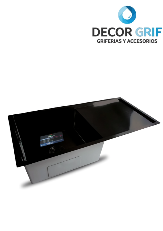 LAVADERO P/MARMOL INFINITY PREMIUM NANO BLACK 100X50X23CM  INF-10050 SBD FRATELLI