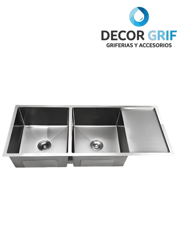 LAVADERO STAINLESS P/MARMOL DOBLE POZA SIGNATURE INFINITY 120X50X23CM FRATELLI
