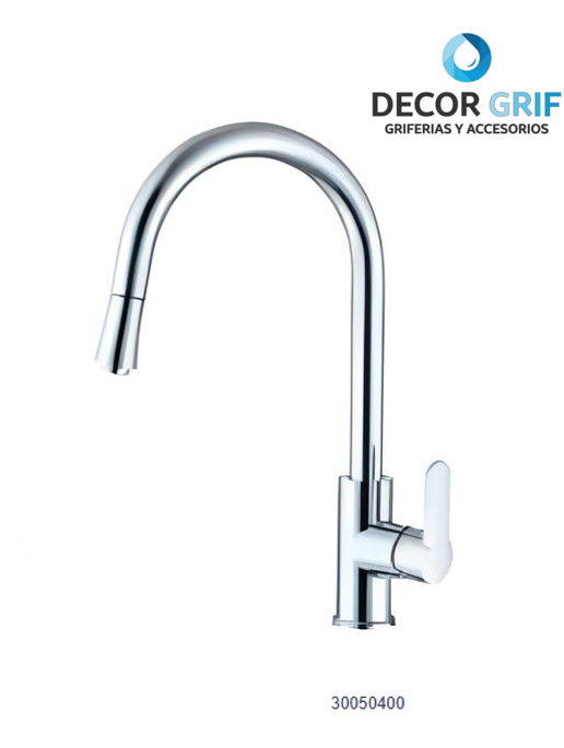 MEZCLADORA MONOCOMANDO P/COCINA EXTRAIBLE AL MUEBLE MAUI -1 BRONCE CROMADO PREMIUM FRATELLI