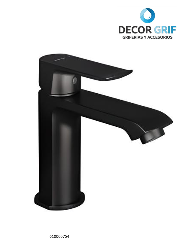 MEZCLADORA LAVATORIO MONOCOMANDO PICO BAJO BLACK CAMBRIA NOIR TREBOL