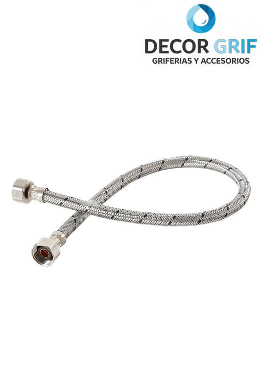 TUBO DE ABASTO ACERO INOXIDABLE 1/2 X 1/2 H-H 60 CM AQUATO