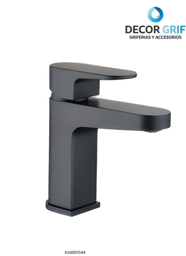 MEZCLADORA LAVATORIO MONOCOMANDO PICO BAJO NEGRO MATE OXFORD TREBOL