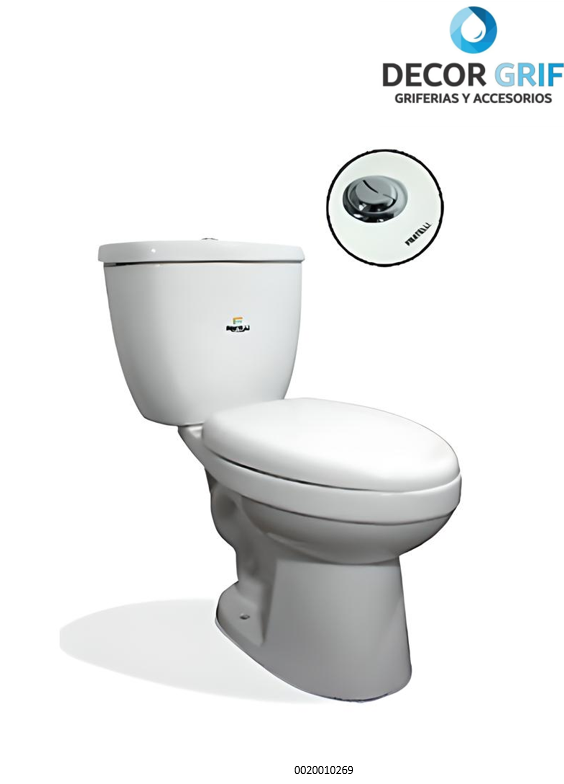 INODORO  2 PZAS+ TAPA ASIENTO ELONGADO Y ACCESORIO BLANCO (76X46X75CM) FRATELLI