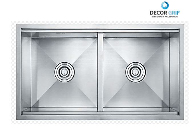 LAVADERO STAINLESS P/MARMOL DOBLE POZA SIGNATURE 84X48X23CM - FRATELLI