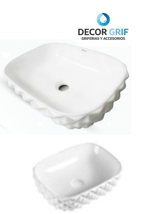 BOWL LOZA (402) MODELO RECTANGULAR BLANCO DIAMANTE 48X35.5X13.5 - FRATELLI