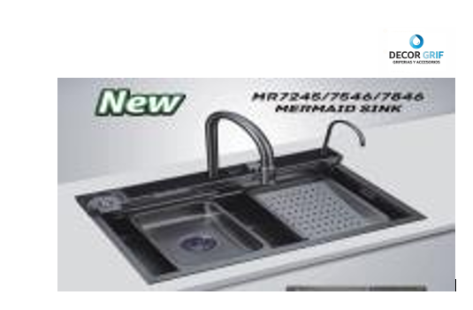 LAVADERO MULTIFUNCIONAL LUXURY BLACK C/MEZCLADORA (3 FUNCIONES) TEMPERATURA DIGITAL 75X45X23