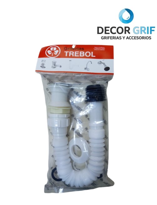 TRAMPA CORRUGADA C/DESAGUE PUSH BOLSA TREBOL