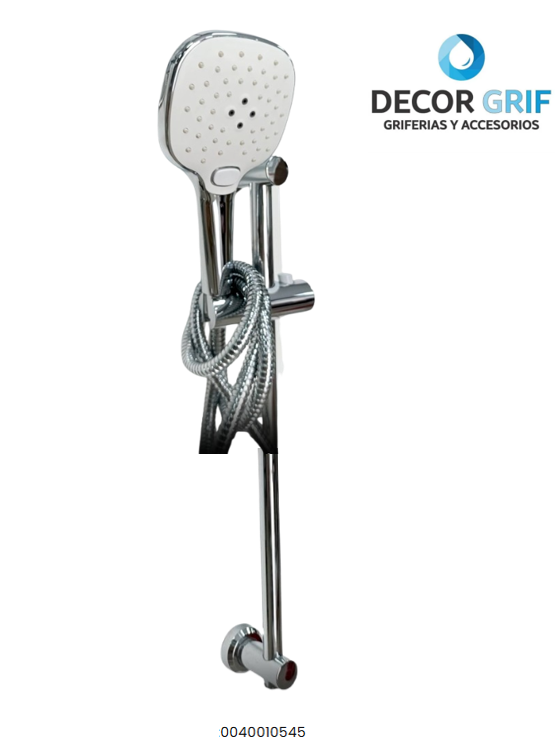 DUCHA TELEFONO CROMADA CON 3 FUNCIONES S516 CON BARRA REGULABLE MANG. REFORZADA 1.80MT FRATELLI