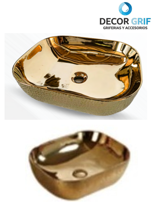 BOWL LOZA (151G) MODELO RECTANGULAR DORADO GRANITO 50X40X14 - FRATELLI