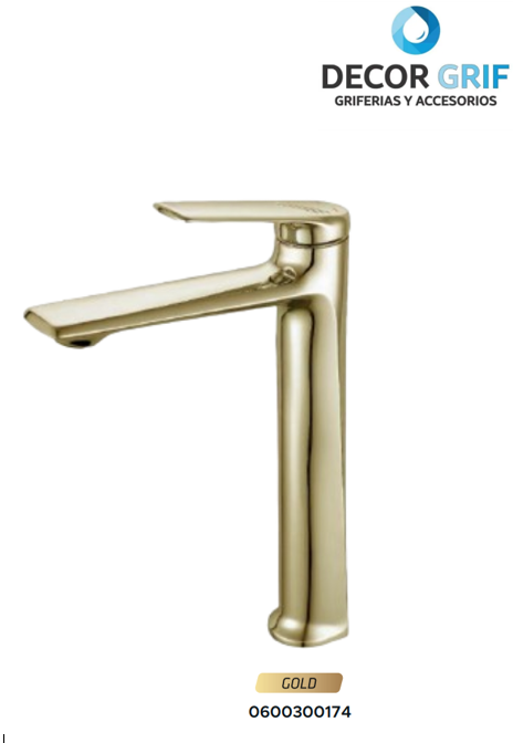 MEZCLADORA MONOCOMANDO P/BOWL ALTO MTRL-5 GOLD BRATIA