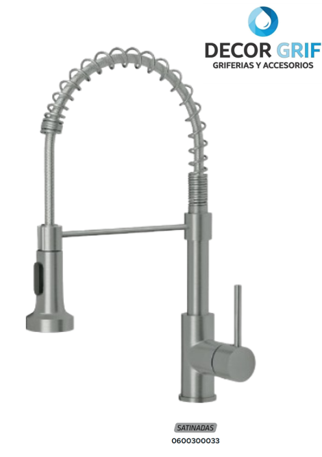 MEZCLADORA MONOCOMANDO P/COCINA MUEBLE GBRA-6 SS 304 SATINADO BRATIA