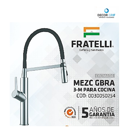 MONOCOMANDO P/COCINA GBRA G-3 CROMADO