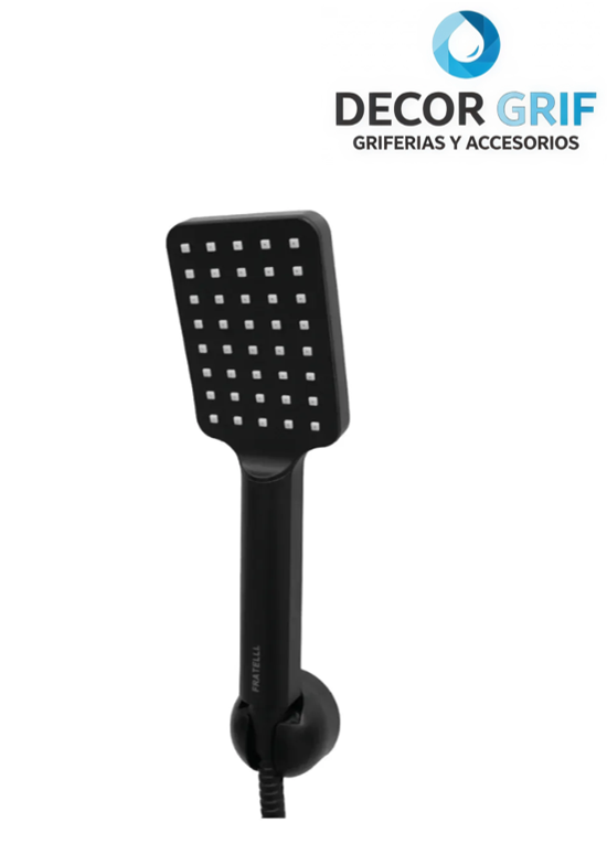DUCHA TELEFONO MINIMALISTA BLACK CON 3 FUNCIONES GN9033B PVC C/MANG REFORZADA 1.50MT FRATELLI