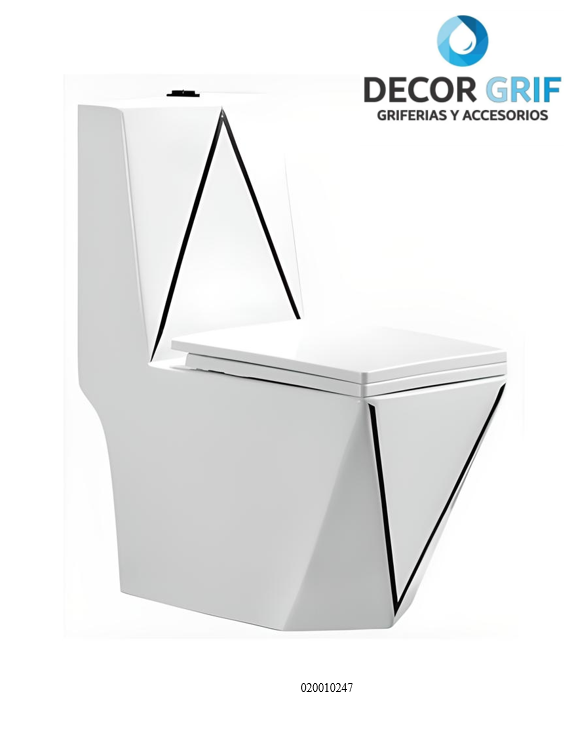 INODORO ONE PIECE + TAPA ASIENTO Y ACCESORIO MINIMALISTA BLANCO 8276 (68X37X83CM) FRATELLI