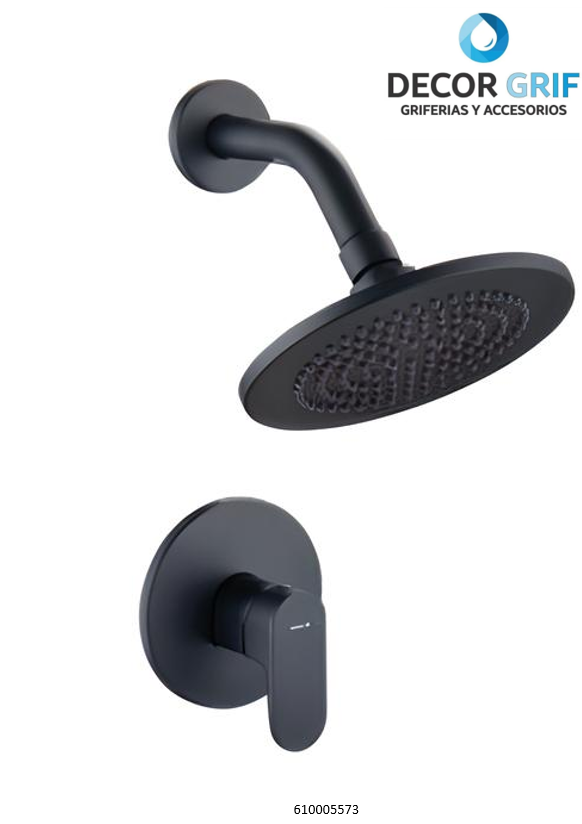 MEZCLADORA DUCHA MONOCOMANDO NEGRO MATE OXFORD TREBOL