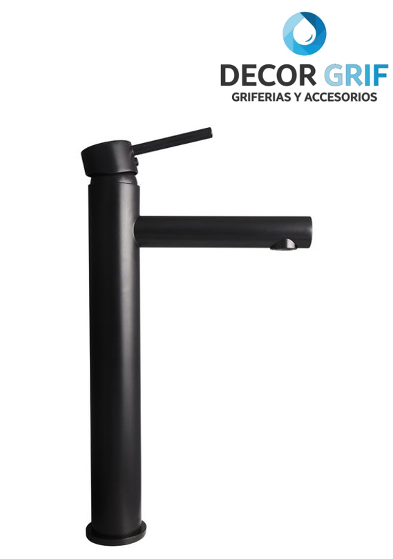 MEZCLADORA MONOCOMANDO PARA LAVATORIO ALTA LEVER BLACK VAINSA