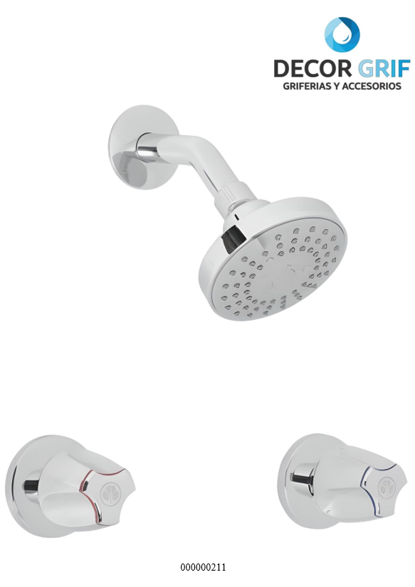 MEZCLADORA DE DUCHA 8” CON SALIDA DE 4” ISEO TREBOL