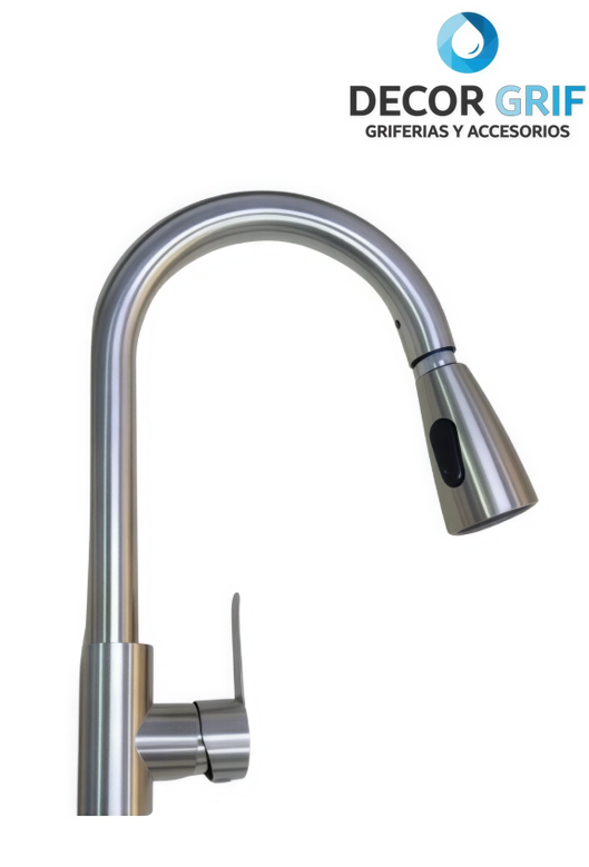 MONOCOMANDO P/COCINA EXTRAIBLE ACERO SATINADO SWLVELING FAUCET