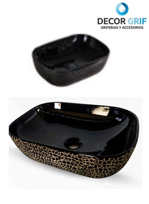 BOWL LOZA (153-BL) MODELO RECTANGULAR NEGRO 45X33X13.5 - FRATELLI