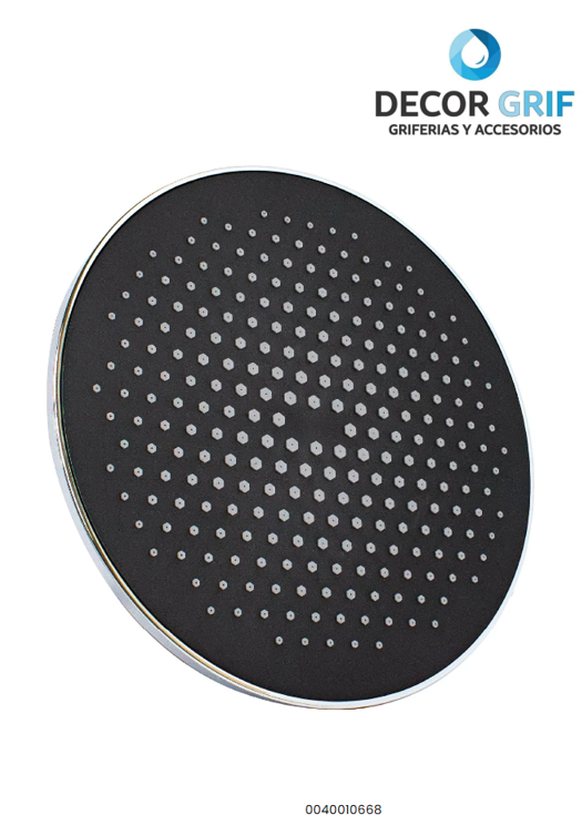 CABEZA DE DUCHA REDONDO MADRID SH-35043 CROMADO & BLACK  23CM 9