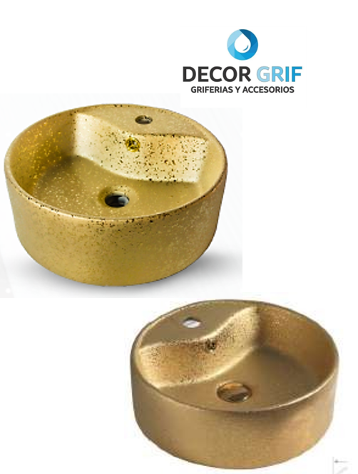 BOWL LOZA (515) MODELO CIRCULAR DORADO TEXTURADO 40X40X14 - FRATELLI