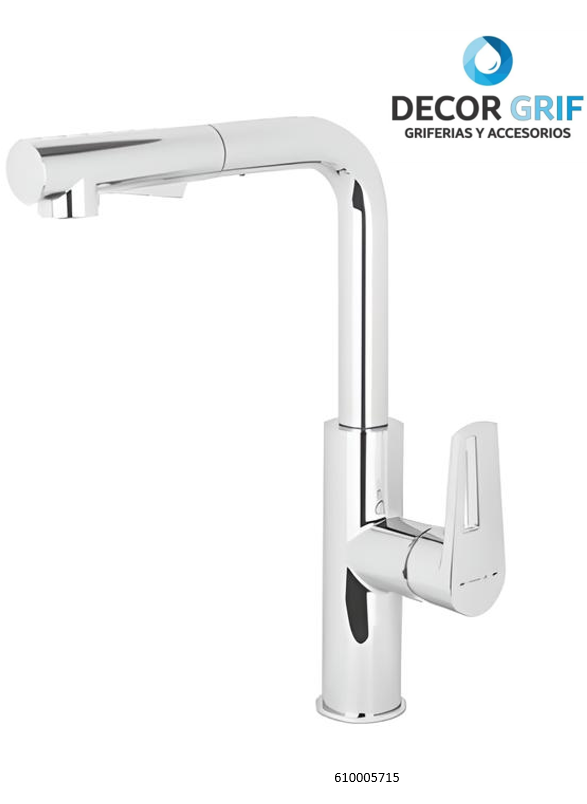 MONOCOMANDO COCINA PICO EXTRAÍBLE TEMPRA TREBOL