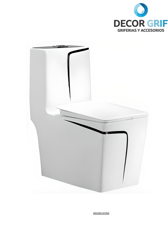 INODORO ONE PIECE + TAPA ASIENTO Y ACCESORIO MINIMALISTA BLANCO 8295 (68.5X35.5X77.5CM) FRATELLI