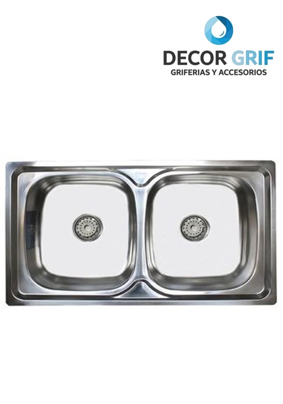 LAVADERO ACERO INOXIDABLE DOBLE POZA 85X50CM LD-8550 FRATELLI