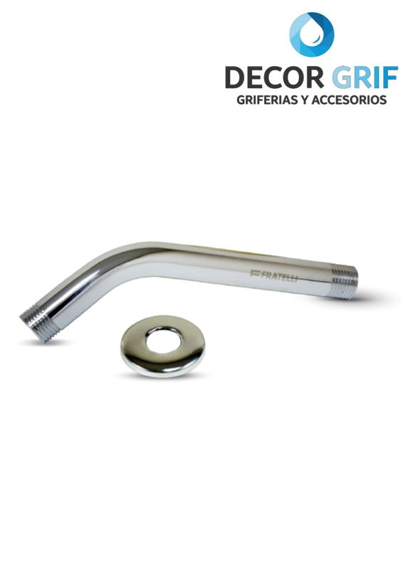 BRAZO DE DUCHA ACERO 16CM C/CANOPLA FRATELLI