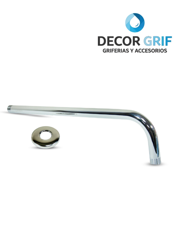 BRAZO D/DUCHA REDONDO 50 CM ACERO 304 C/CANOPLA FRATELLI