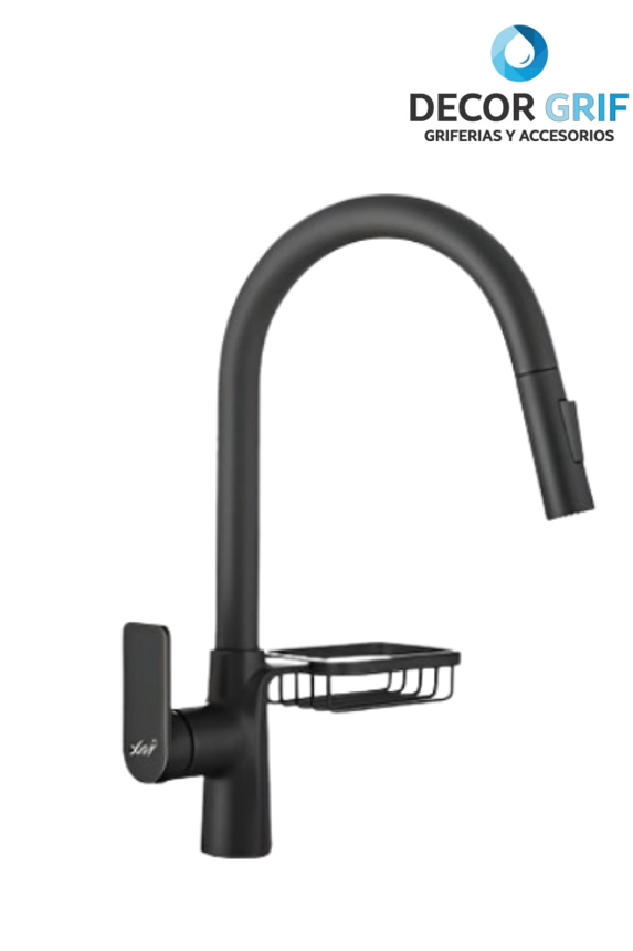 MONOCOMANDO P/COCINA MUEBLE NEGRO PICO EXTRAIBLE MC0108601 XIMENG