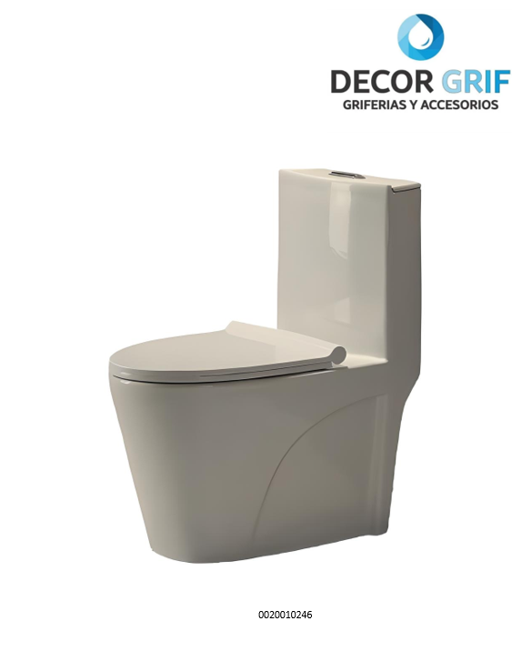INODORO ONE PIECE + TAPA ASIENTO Y ACCESORIO MINIMALISTA BONE 8616 (70X40X78CM) FRATELLI