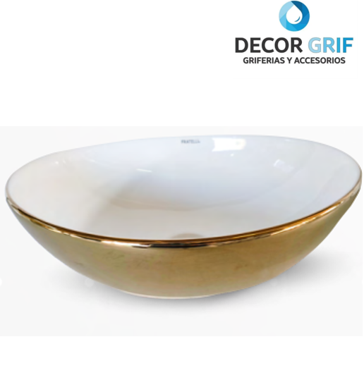BOWL LOZA (035-GW1) MODELO OVALADO DORADO 40X33X14.5 - FRATELLI