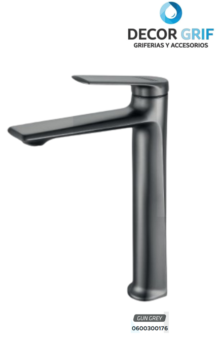 MEZCLADORA MONOCOMANDO P/BOWL ALTO MTRL-5 GUN GREY BRATIA