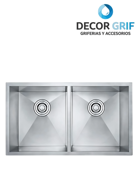 LAVADERO STAINLESS P/MARMOL DOBLE POZA SIGNATURE 78X45X23CM FRATELLI