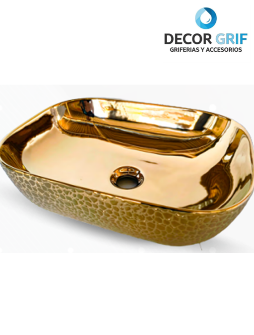 BOWL LOZA (153) MODELO RECTANGULAR DORADO GRANITO 45X33X15 - FRATELLI