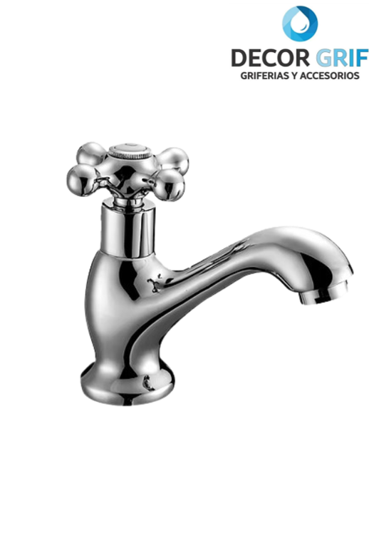 LLAVE LAVATORIO BAJO CROMADO PERILLA CRUZ L305 XIMENG
