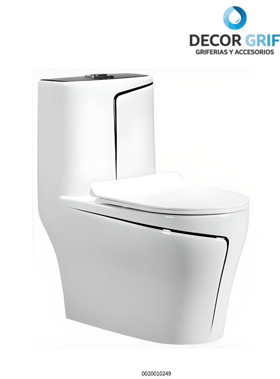 INODORO ONE PIECE + TAPA ASIENTO Y ACCESORIO MINIMALISTA BLANCO 8285 (69X39X74CM) FRATELLI