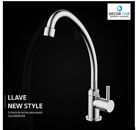 LLAVE P/COCINA PARED-3061 CRUZ NEW STYLE